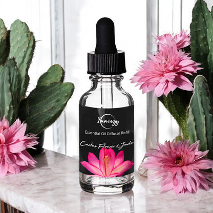 Diffuseur d'huiles essentielles enrichi en fleur de cactus et cristal de jade, désodorisant pour voiture, 8 ml
