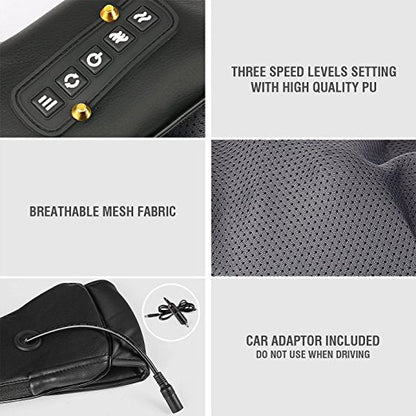 LUYAO LY-580A+1 shiatsu deep kneading heated Neck shoulder back body massager massage belt shawl massage machine - Tampa Home & Garden Store