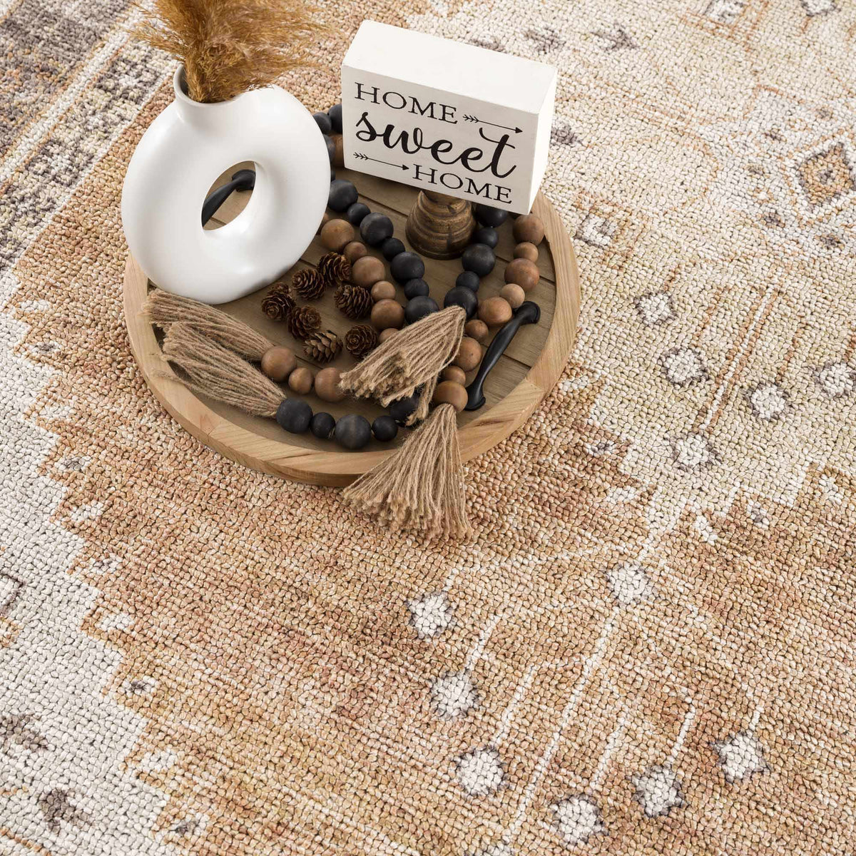 Albas washable area rug beige textured weave by Boutique Rugs on Tampa Home & Garden Store