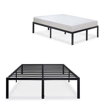 Base de cama de metal tipo plataforma California King de alta resistencia de 18 pulgadas de altura