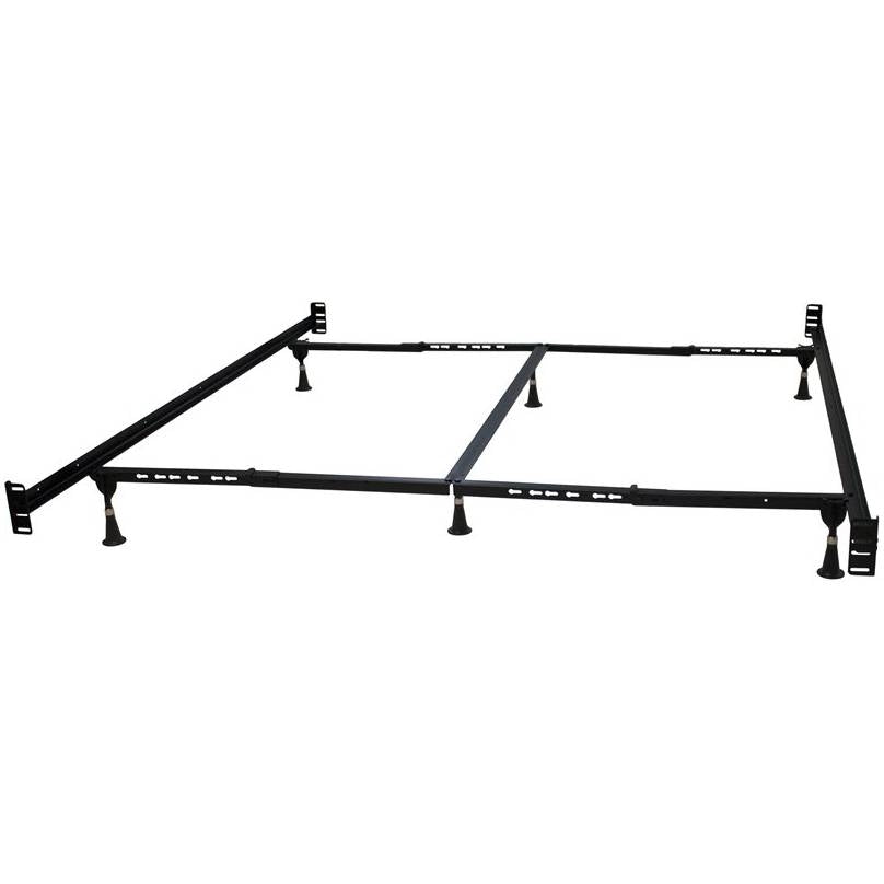 Estructura de cama metálica resistente California King con soportes para cabecero y piecero