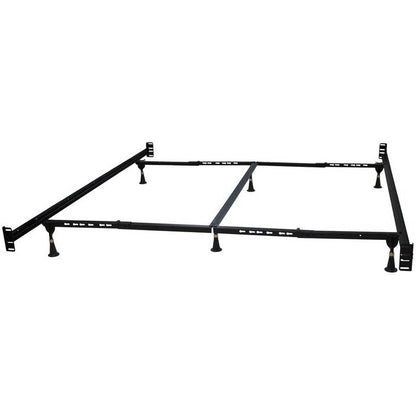 Estructura de cama metálica resistente California King con soportes para cabecero y piecero