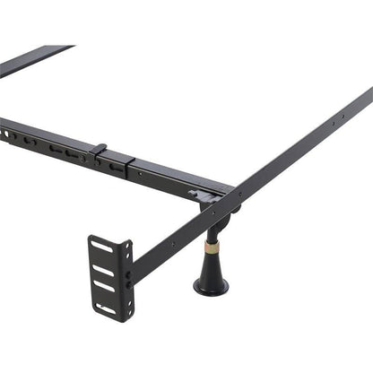 Estructura de cama metálica resistente California King con soportes para cabecero y piecero