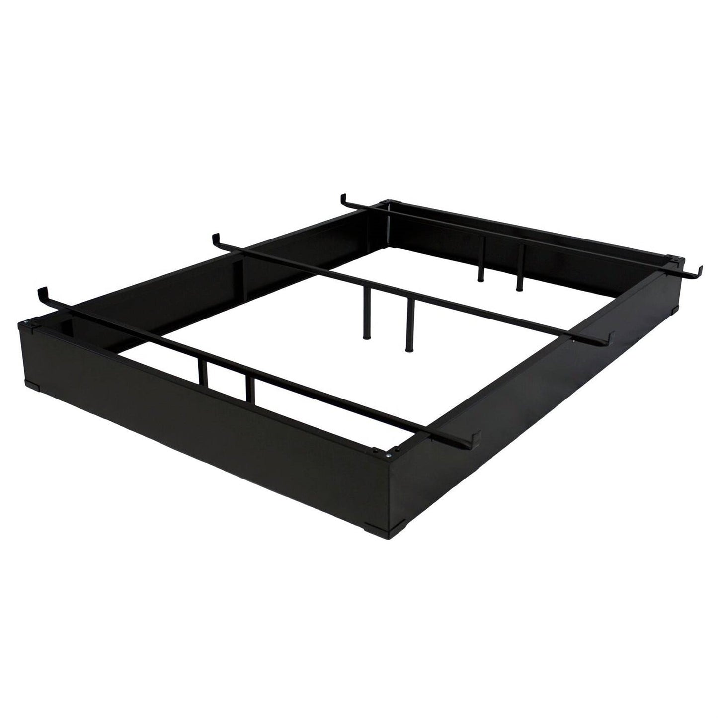 Base de cama de metal estilo hotel California King en Espresso de 7.5 pulgadas de alto