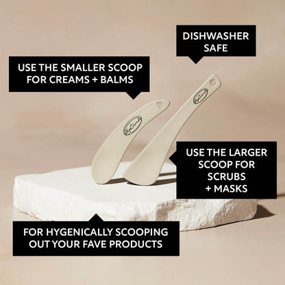 UpCircle Haircare Duo spatula set in cream with free cosmetic spatulas, dishwasher safe on Tampa Home & Garden Store