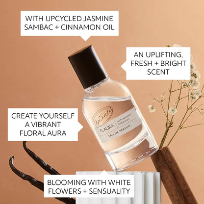 UpCircle Flaura Eau De Parfum bottle with clear glass and black cap on Tampa Home & Garden Store