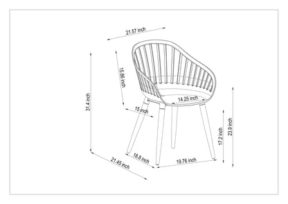 Portals Light C-shape outdoor chair with curved slat back by LifestyleGarden US on Tampa Home & Garden Store