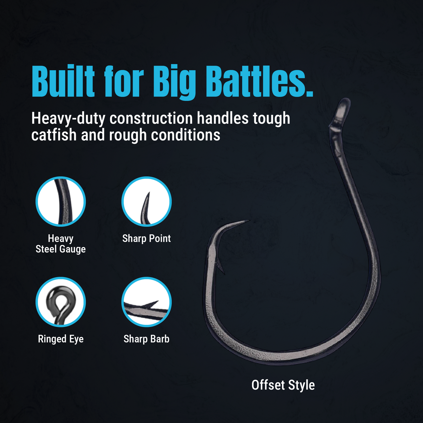 Anzuelos circulares Reaction Tackle Heavyweight para bagre - Anzuelos de pulpo descentrados (paquete de 25) - Nuevos