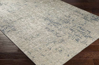 Cayuga Area Rug by Boutique Rugs, beige cream with blue-gray abstract pattern on clearance on Tampa Home & Garden Store