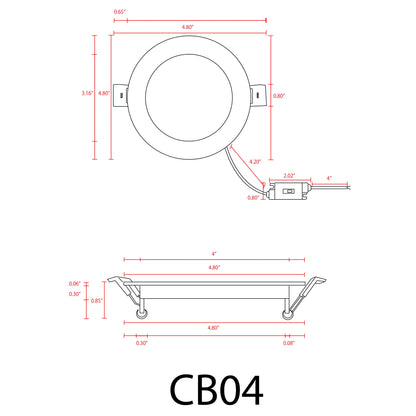 CB04 10W 3CCT Round Slim 12V LED Panel Light Low Voltage Lighting Fixture