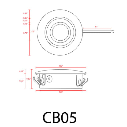 CB05 rond LED Dimmable en fonte d'aluminium encastré armoire lumière vers le bas luminaire