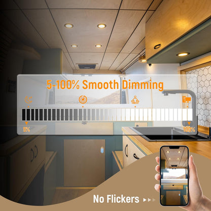 CBA10 8 Pack 2.5W Round Recessed Cast Aluminum Cabinet Light Energy Saving Dimmable LED Downlighting - Tampa soil911.com