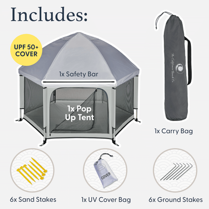 Pop 'N Go Playpen with canopy; includes 1x Carry Bag and 1x Safety Bar California Beach Co on Tampa Home & Garden Store