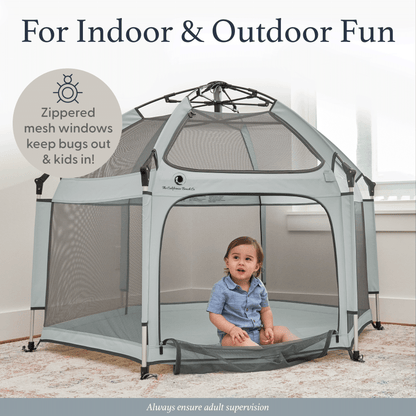 Pop 'N Go Playpen play yard by The California Beach Company LLC with zippered mesh windows on Tampa Home & Garden Store