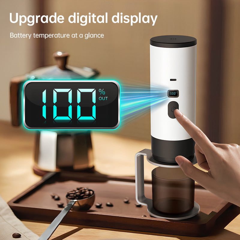 Portable Wireless 3-in-1 Espresso Maker, 7800mAh, Car/Home/Camping, Ground/Capsule Coffee. - Tampa Home & Garden Store