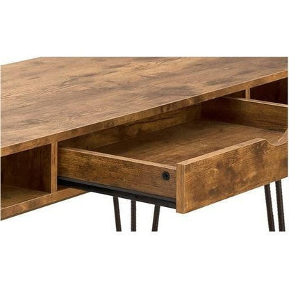 Escritorio de estudio rústico tipo granja con 1 cajón