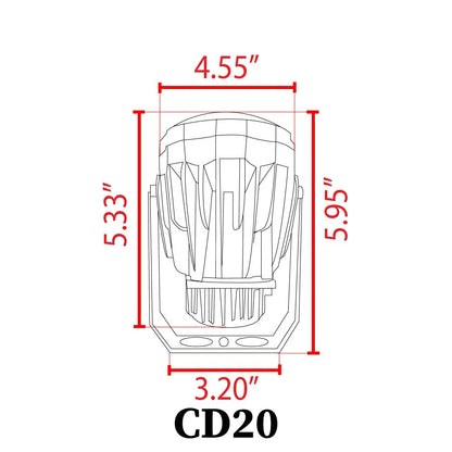 CD20 20W Low Voltage Ground LED Spotlight Waterproof Outdoor Fixture
