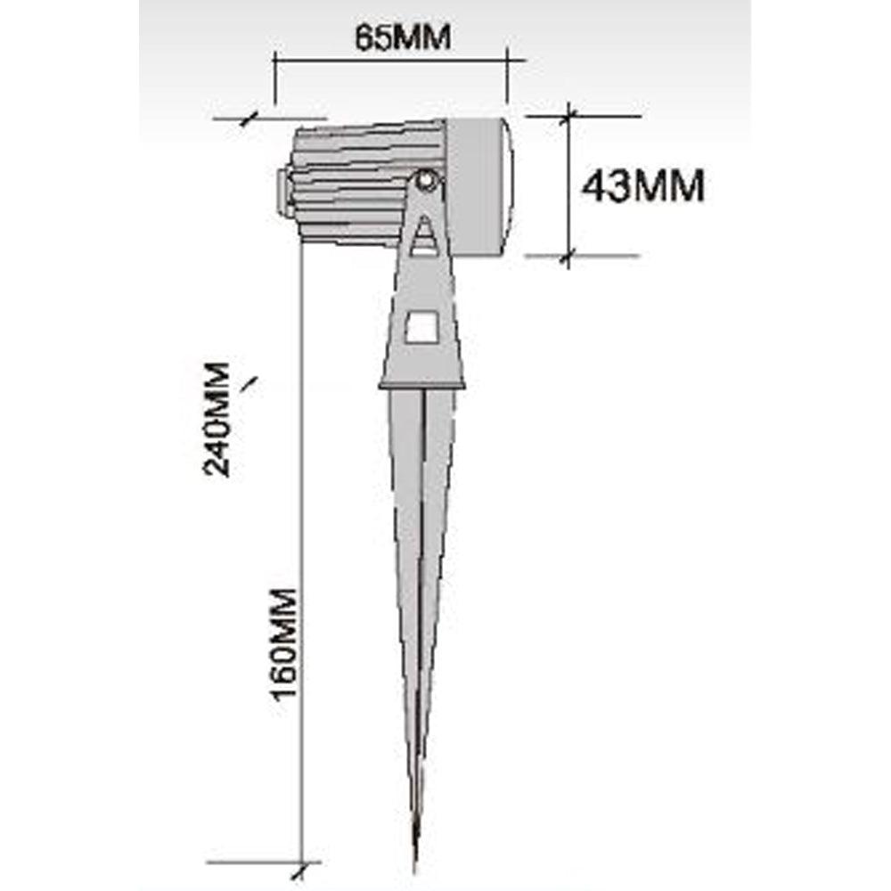 Foco LED para exteriores CD43 de 5 W, direccional, resistente al agua, con haz estrecho para paisajes