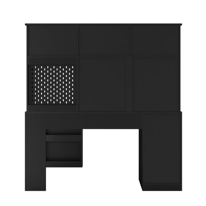 Writing desk with drawer bookshelf and charger, modern L-shaped desk with storage space, corner gaming computer desk - Tampa Home & Garden Store