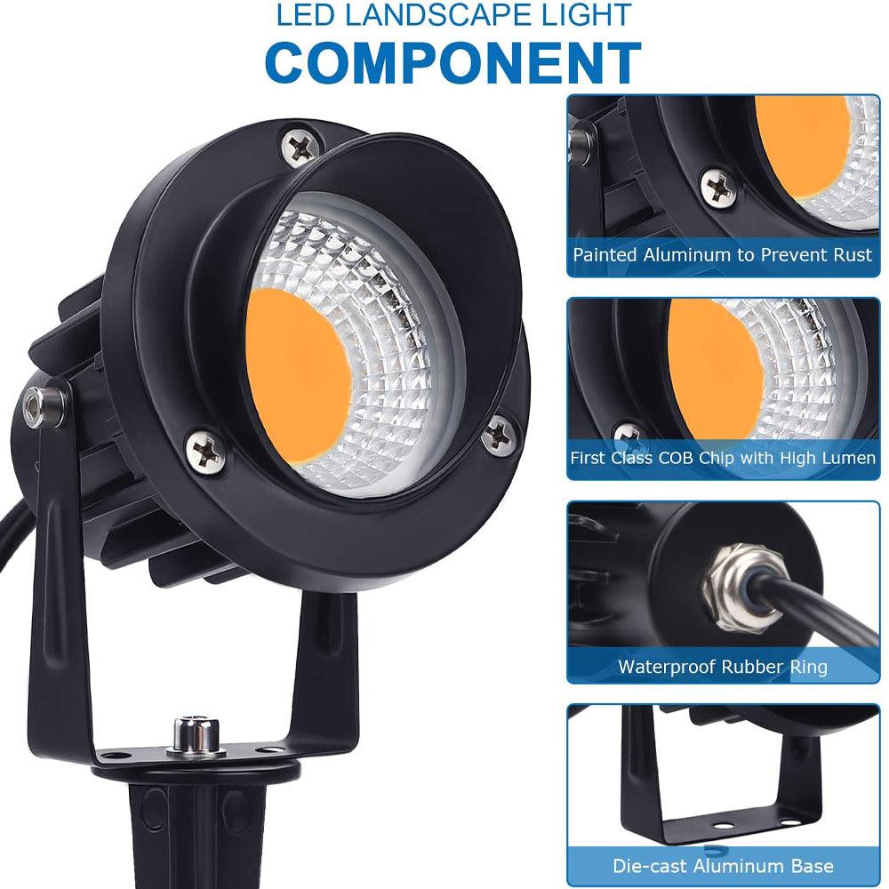 Foco LED direccional para exteriores CD75 de 7 W y bajo voltaje con haz estrecho