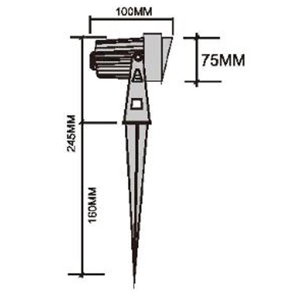 Foco LED direccional para exteriores CD75 de 7 W y bajo voltaje con haz estrecho