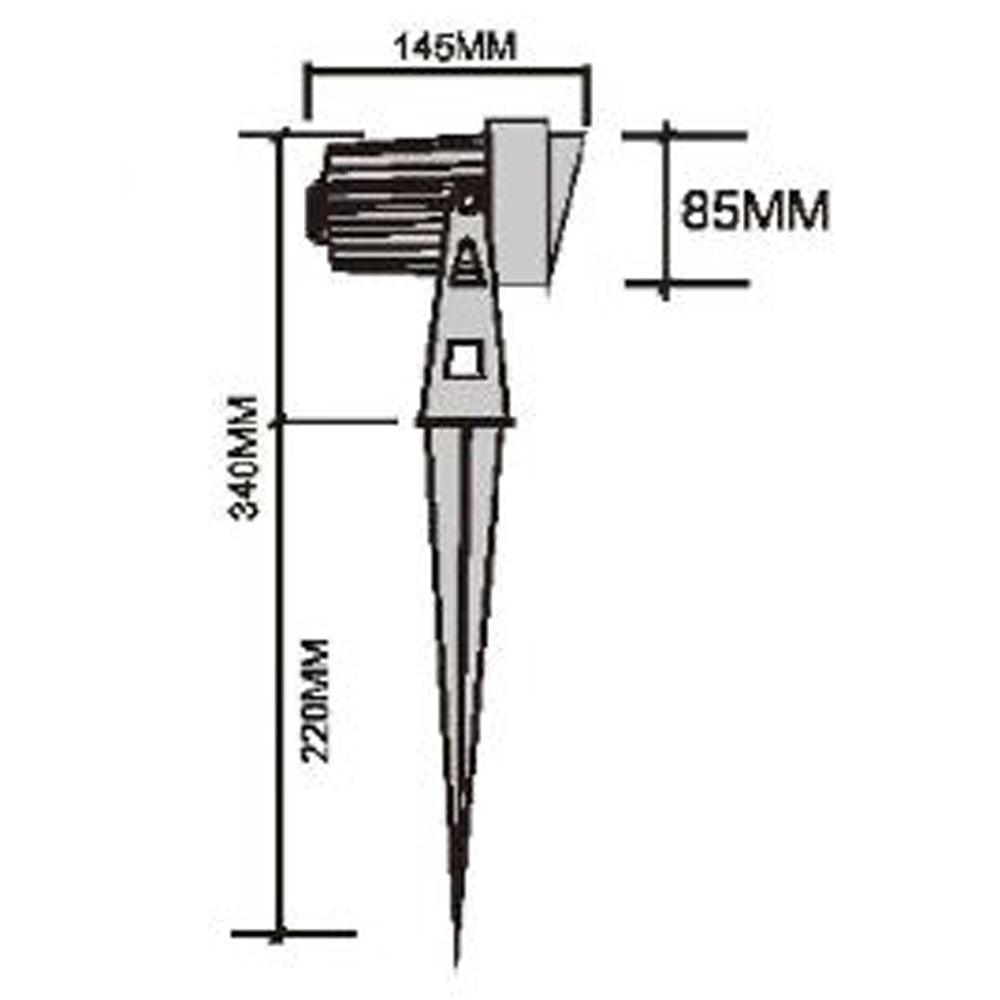 Foco de exterior de haz estrecho direccional impermeable para jardín CD85 de 9 W