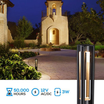CDPA53 Low Voltage LED Rectangular Bollard Light Outdoor Path Lighting - Tampa soil911.com