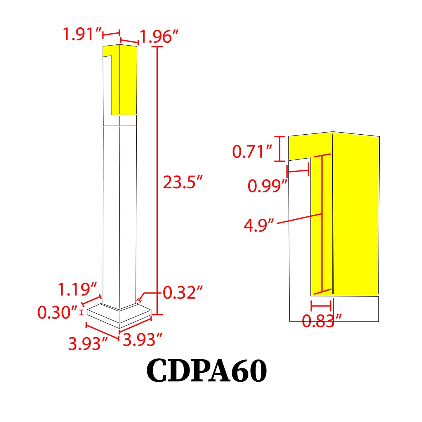 CDPA60 Low Voltage LED Bollard Landscape Light | Low Voltage Path Light