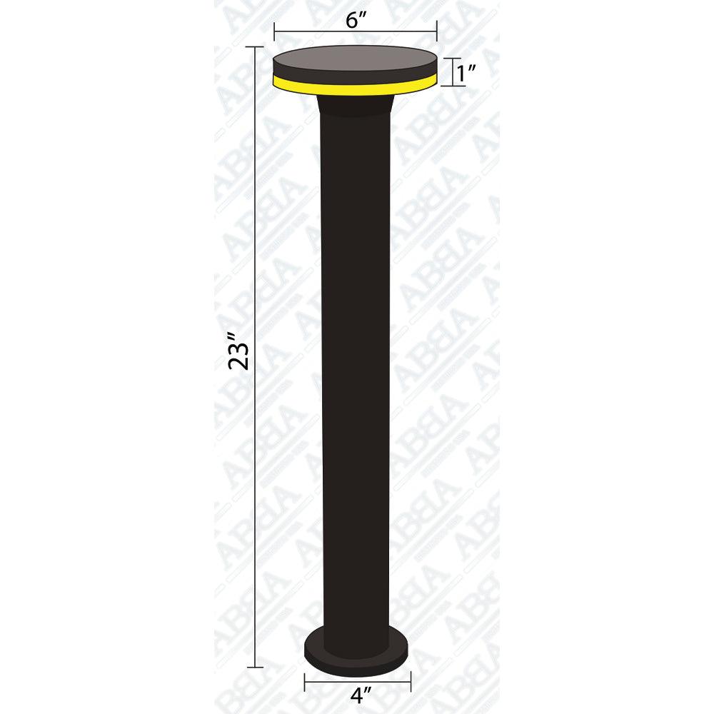 Iluminación de camino con bolardo CDPA64 de 12 W con LED en la parte superior circular, moderna, de bajo voltaje