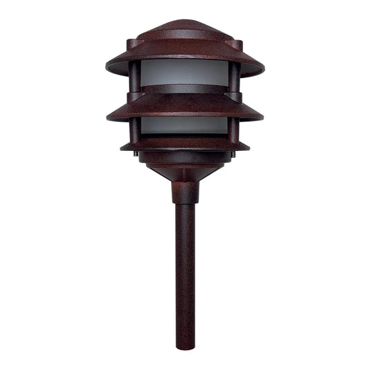 CDPA72 Black 12V AC/DC Aluminum Low Voltage Landscape Lighting 3 Tier Pagoda Path Light