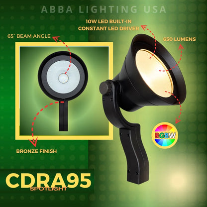 Projecteur de paysage extérieur directionnel à faisceau large CDRA95 10W LED intelligent Wi-Fi RGBW