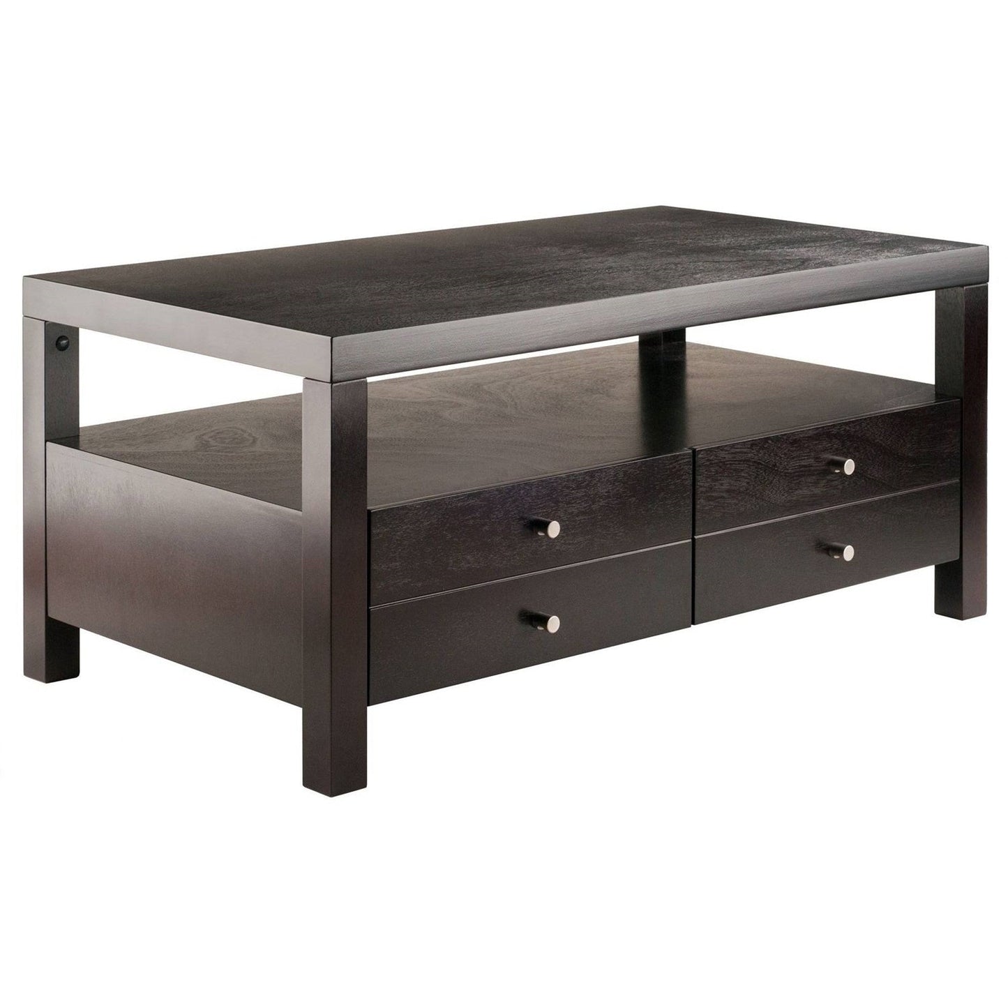 Mesa de centro con 2 cajones Espresso moderno