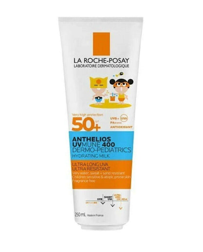 La Roche-Posay Anthelios Dermo-Pediatrics Hydrating Milk SPF50+ fragrance-free kids sunscreen 250 ml tube on Tampa Home & Garden Store