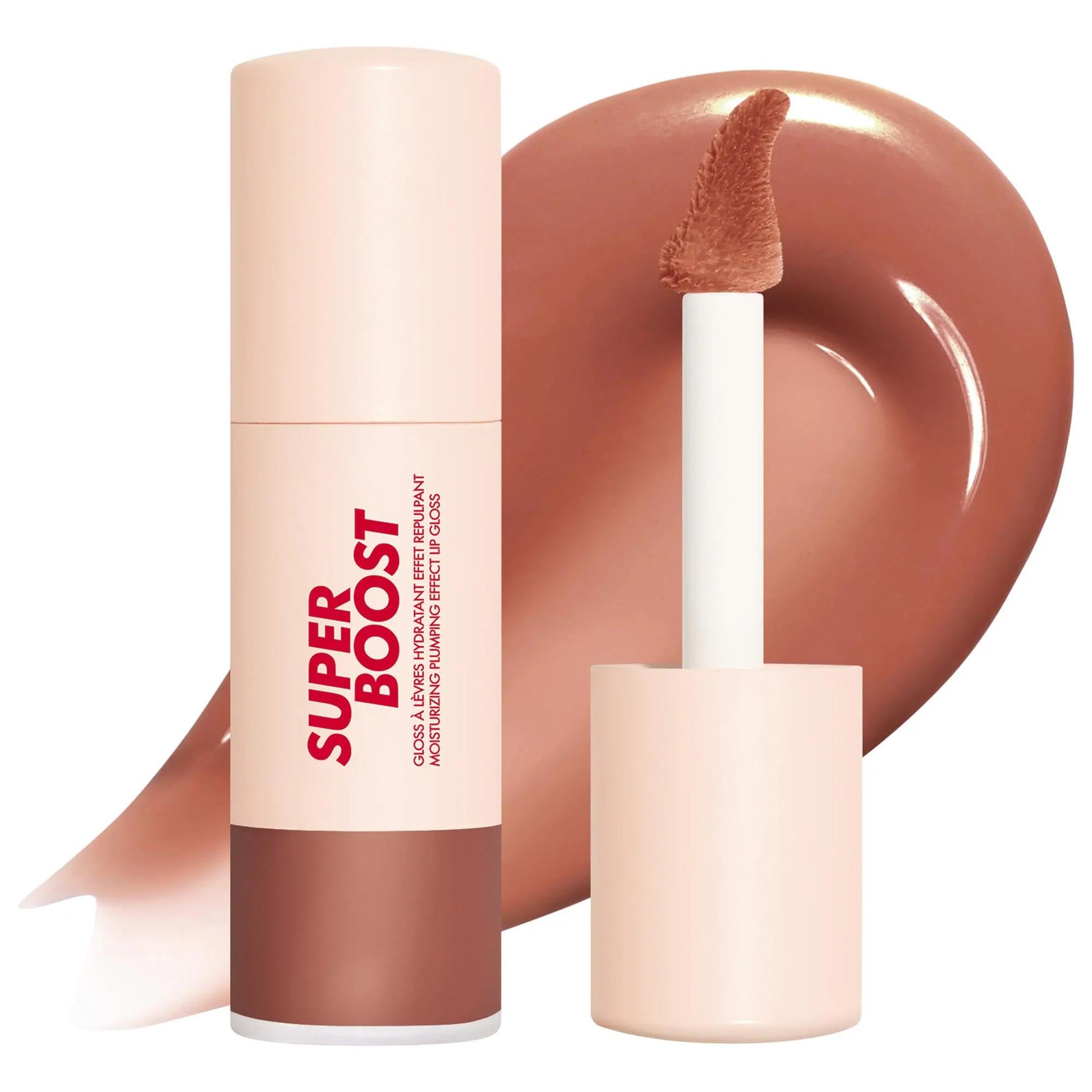 Lip gloss set of 3 nude tubes with applicator wand, Beauty Care Bag Super Boost Lip Gloss on Tampa Home & Garden Store