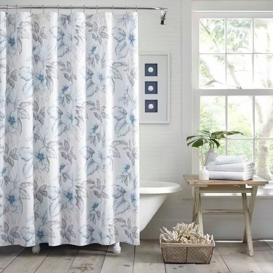 72-inch Tropical Botanical Floral Shower Curtain in 100-Percent Cotton Fabric - Tampa Home & Garden Store