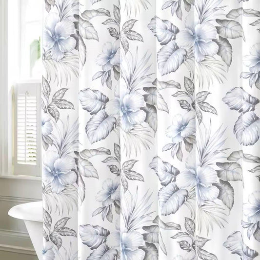 72-inch Tropical Botanical Floral Shower Curtain in 100-Percent Cotton Fabric - Tampa Home & Garden Store