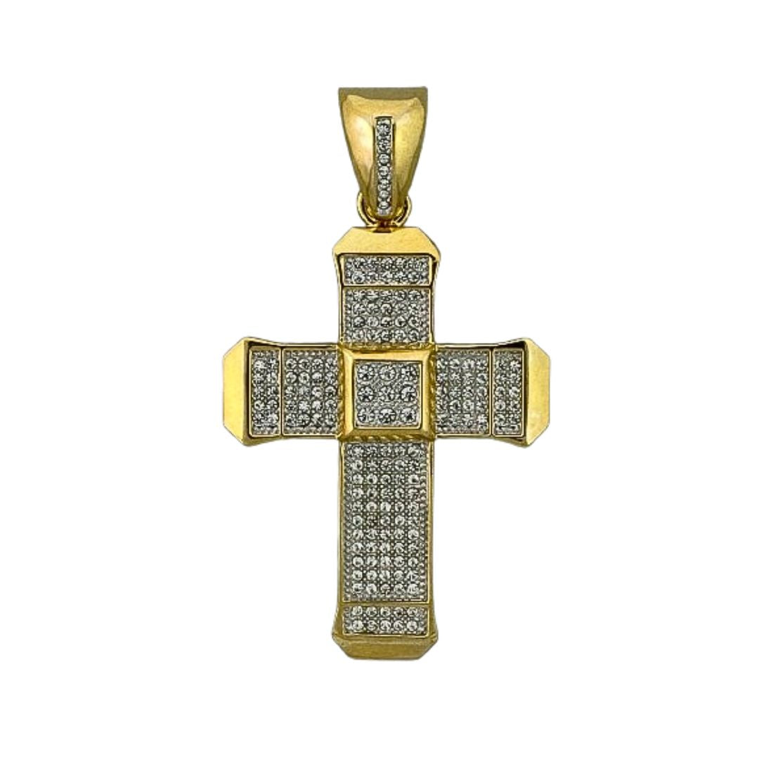 the 18k Gold Plated Cross Pendant Charm Set