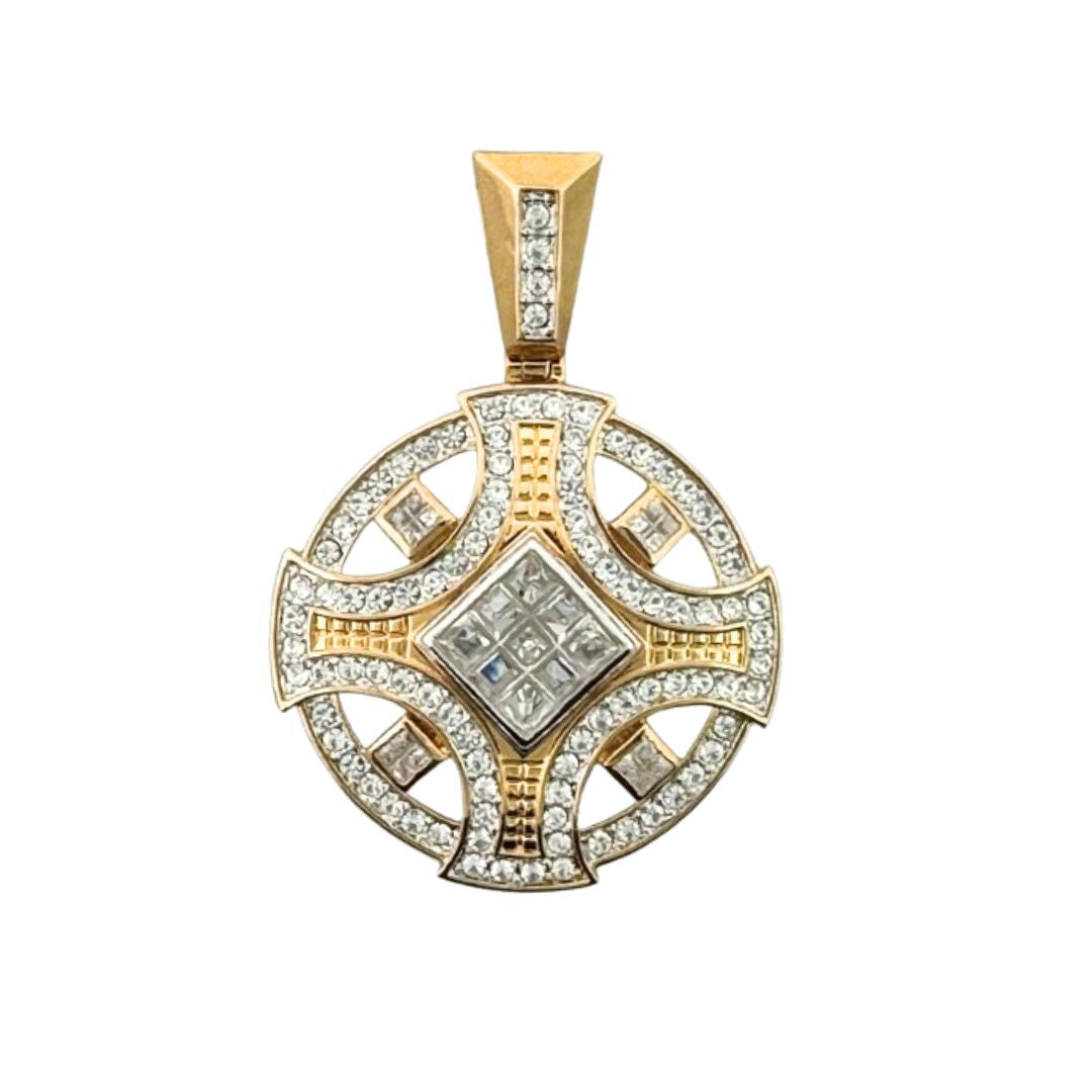 a premium gold plated men's charm pendant