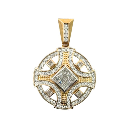 Pendants Charm Lauren G Adams gold diamond pendant with pave diamonds on circular frame on Tampa Home & Garden Store