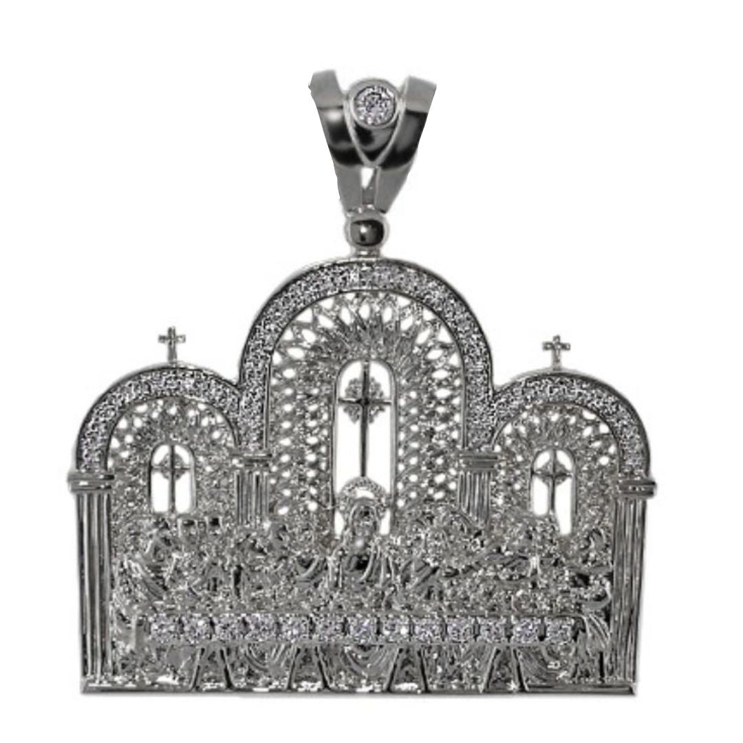 Pendants Charm crown-shaped pendant with pavé crystals in silver tone by Lauren G Adams on Tampa Home & Garden Store
