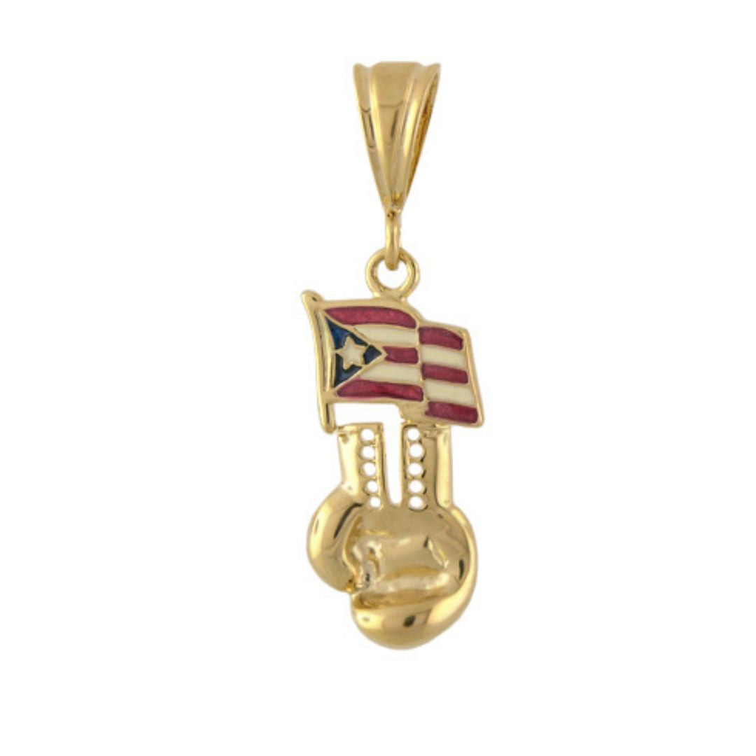 Pendants Charm gold tone pendant featuring American flag and boxing glove design on Tampa Home & Garden Store