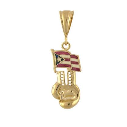 Pendants Charm gold tone pendant featuring American flag and boxing glove design on Tampa Home & Garden Store