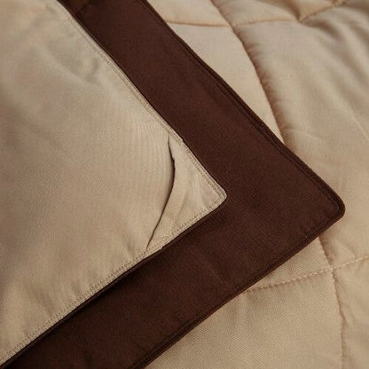 Juego de edredón tradicional de microfibra reversible de 3 piezas para cama individual/individual XL en color marrón