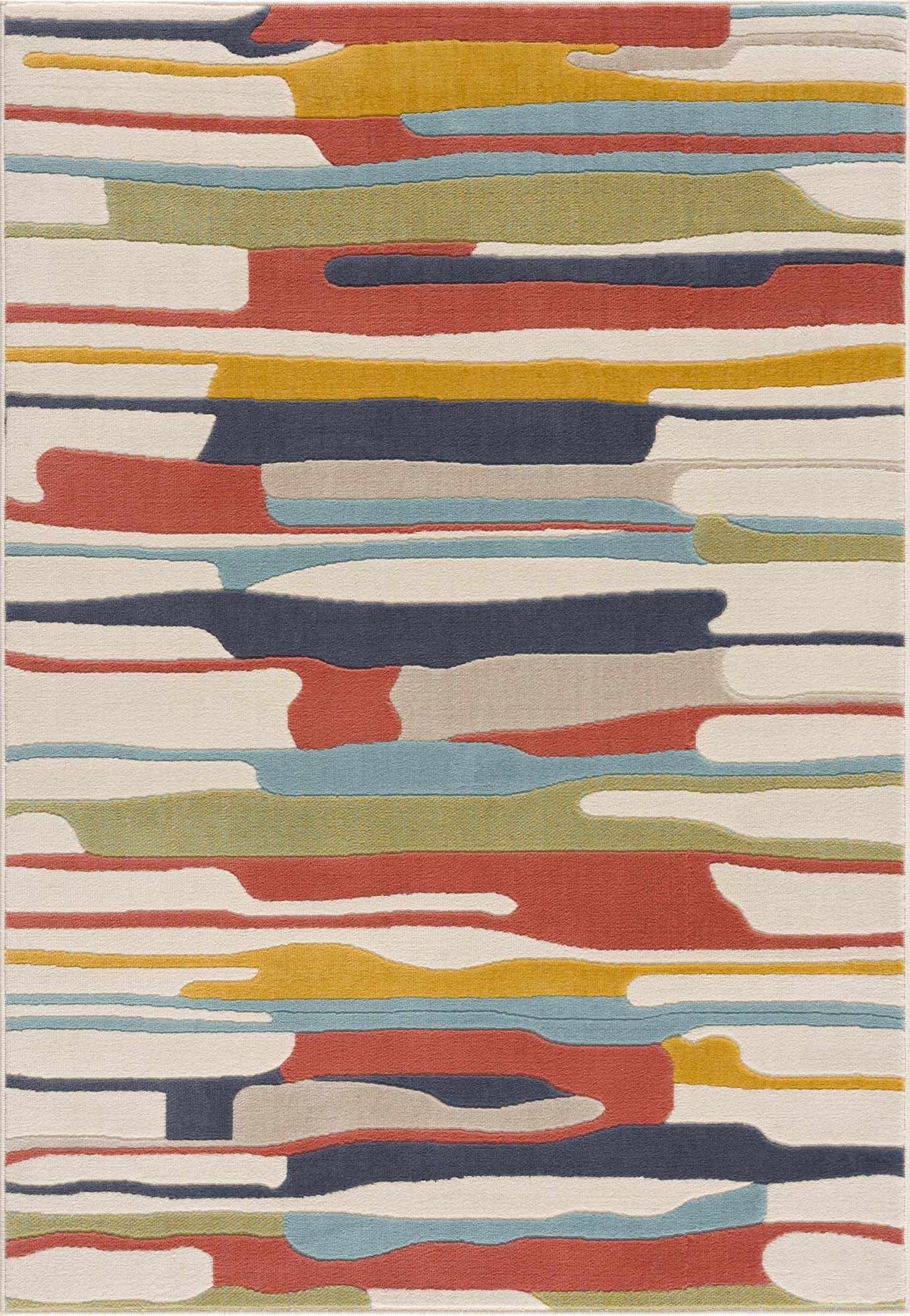 Southfields Colorful Modern Area Carpet rug with abstract multicolor stripes Boutique Rugs on Tampa Home & Garden Store