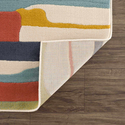 Southfields Colorful Modern Area Carpet rug by Boutique Rugs with teal cream rust and mustard on Tampa Home & Garden Store