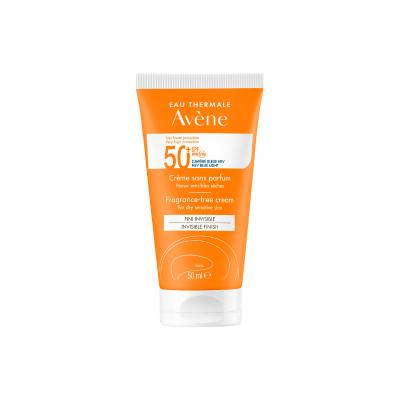 Avène fragrance-free sunscreen cream SPF50+ for dry skin, water-resistant and moisturizing on Tampa Home & Garden Store