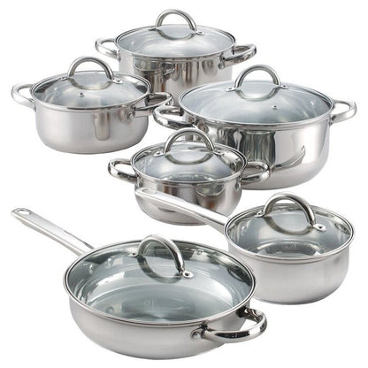 Batería de Cocina de Acero Inoxidable de 12 Piezas de Tacto Frío