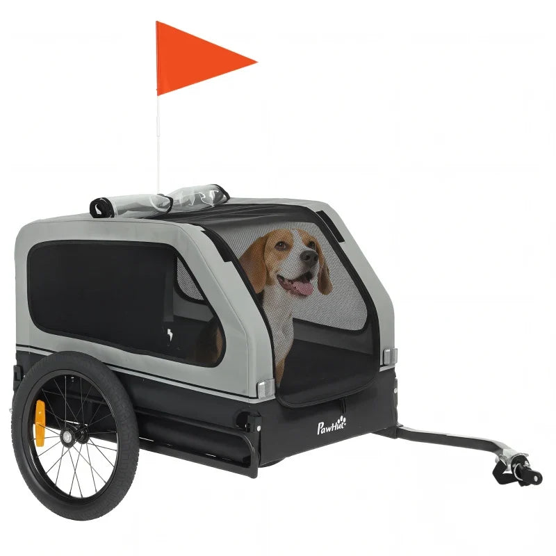 Dog bike trailer for small to medium dogs with flip-down ramp PawHut universal coupler on Tampa Home & Garden Store