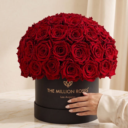 Classic Black Superdome Box red rose bouquet by The Million Roses on Tampa Home & Garden Store