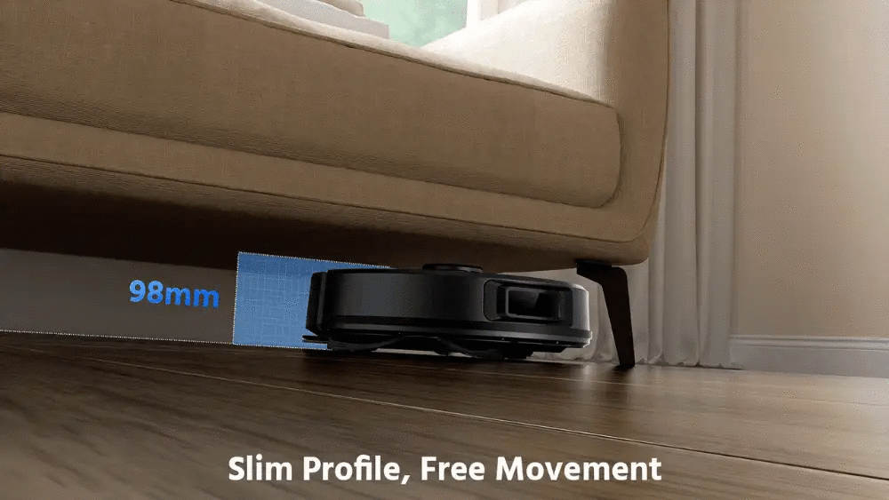 Teendow D10S Max Black self-emptying robot vacuum and mop with LDS navigation, slim profile on Tampa Home & Garden Store